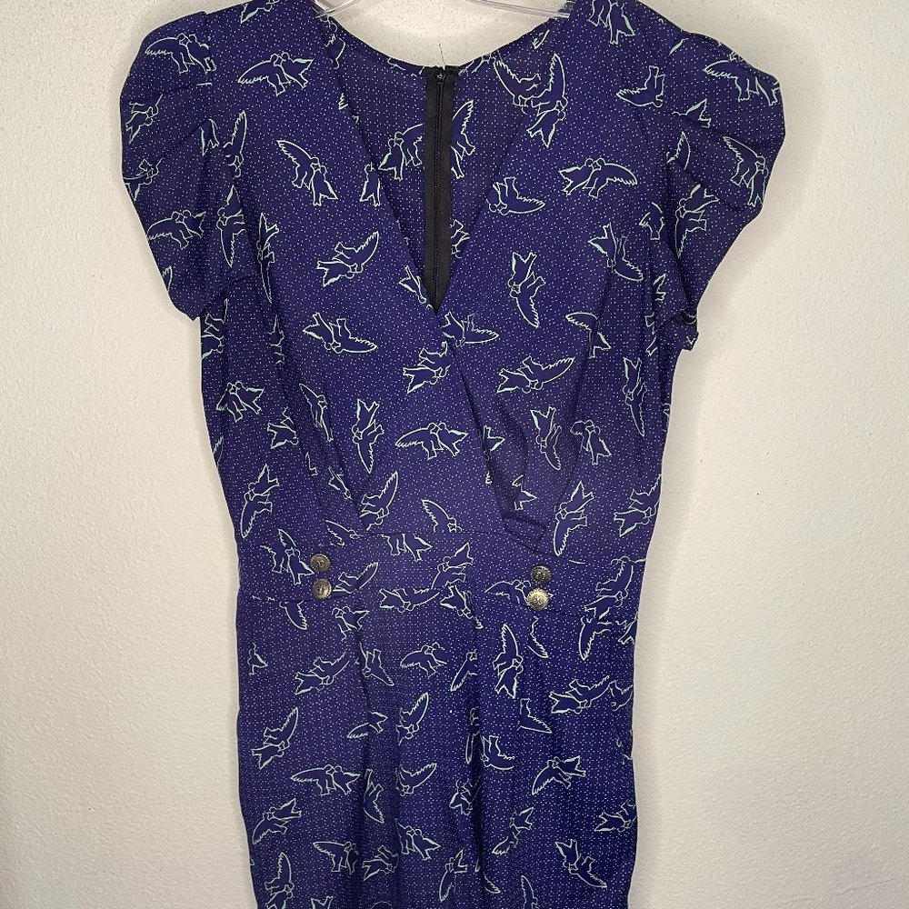 Vintage Dove Print Romper